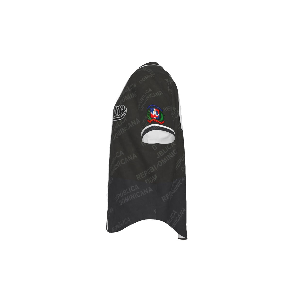 Camiseta Baseball Tipo Jersey Dominicana Negra Personalizable con Nombre y Número