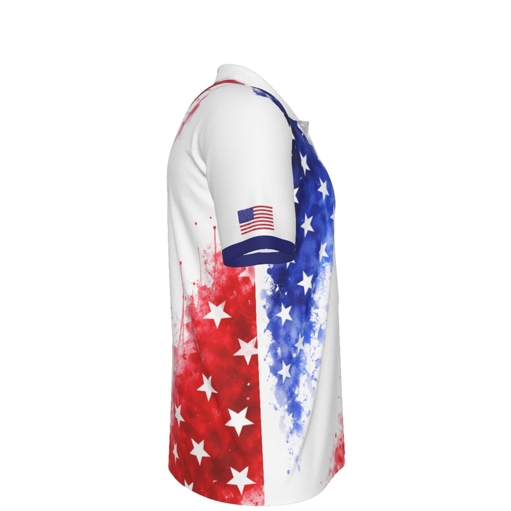 Polo America para Hombre – Diseño Bandera USA Splash