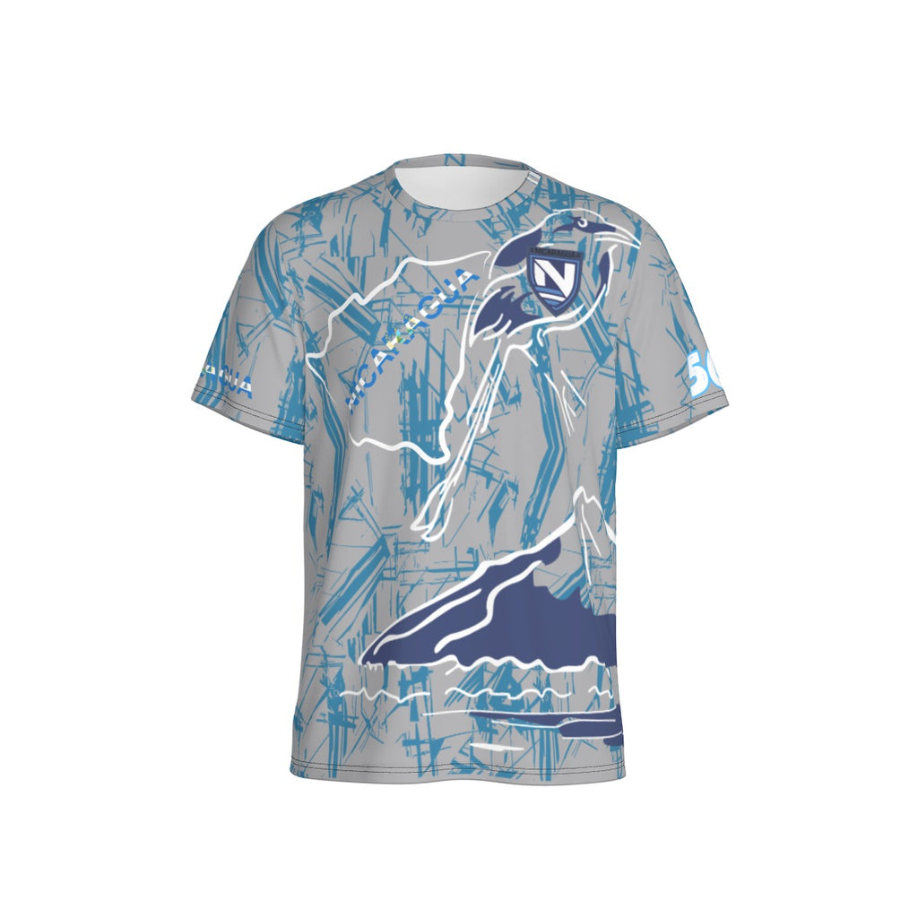Camiseta Nicaragua Streetwear Simbolos Nacionales  – Espíritu Azul Hombre