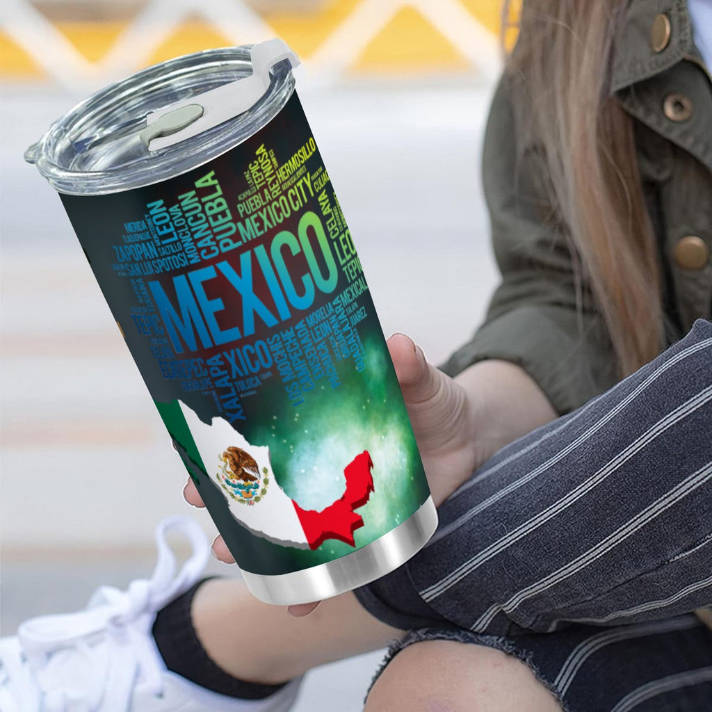Tumbler Mexico 20oz – Vaso Térmico de Acero Inoxidable con Tapa Antiderrames