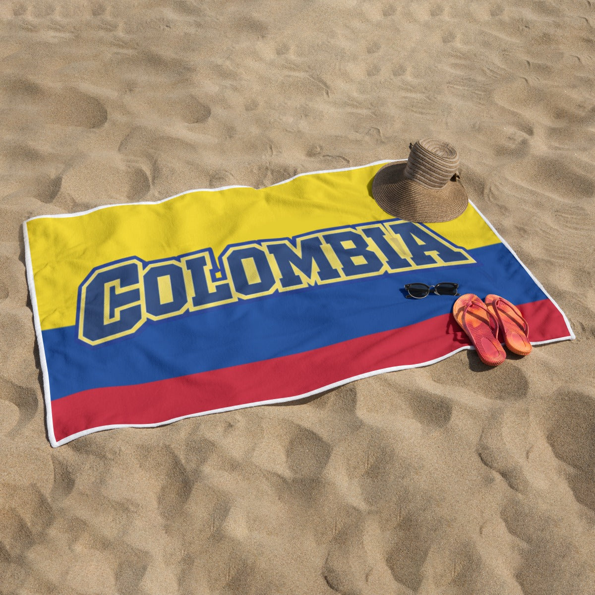 Toalla de Playa Colombia Poliéster Diseño Bandera Colombiana
