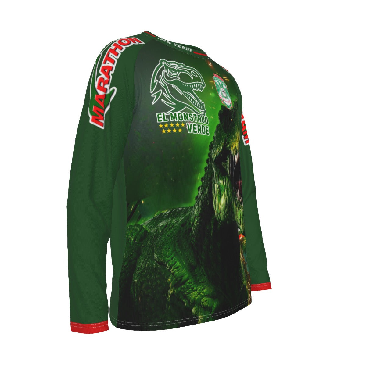 Camiseta Deportiva de Honduras El Monstruo Verde Marathón de Manga Larga Raglán