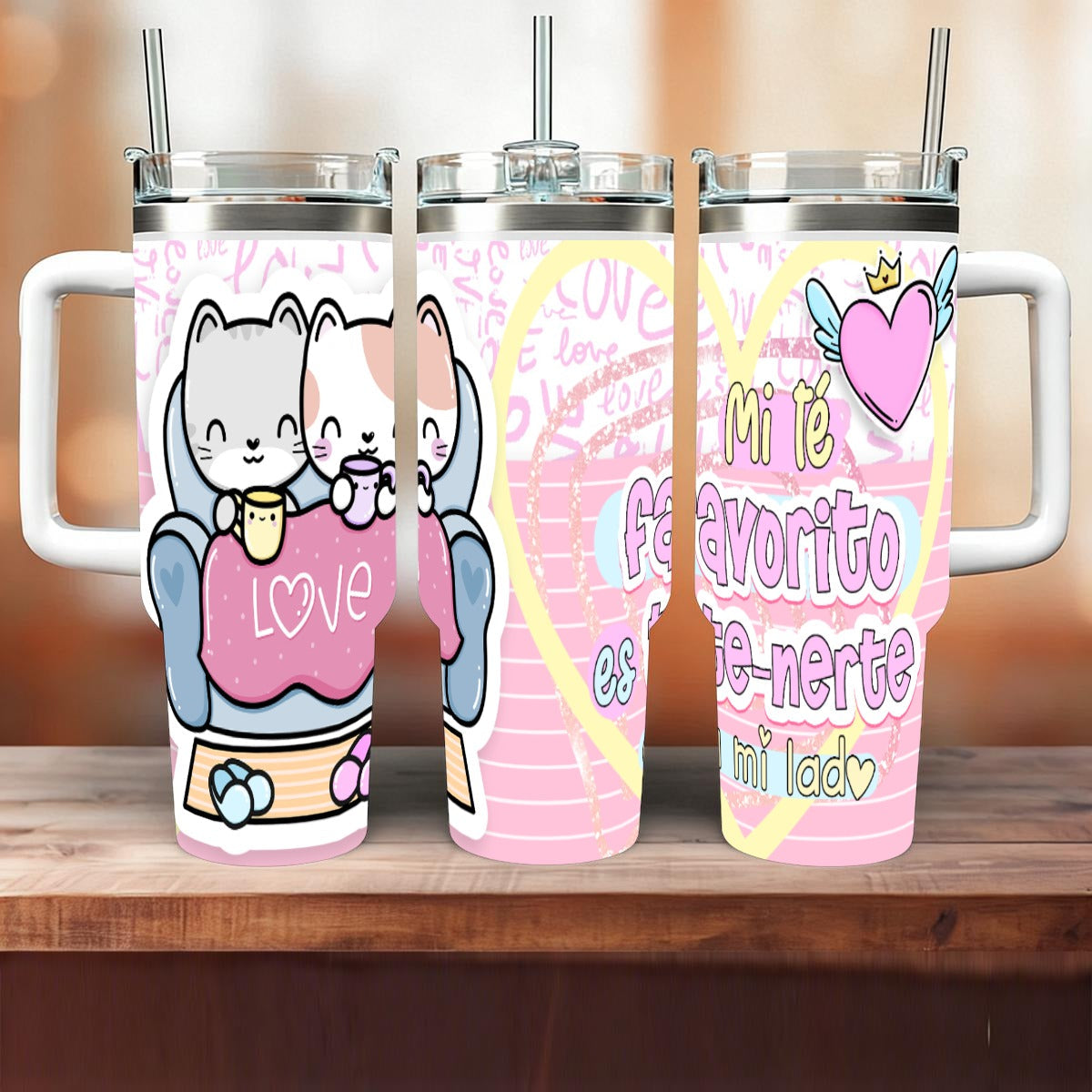Tumbler - Taza Mi Té Favorito es Tenerte a Mi Lado – Colección San Valentin
