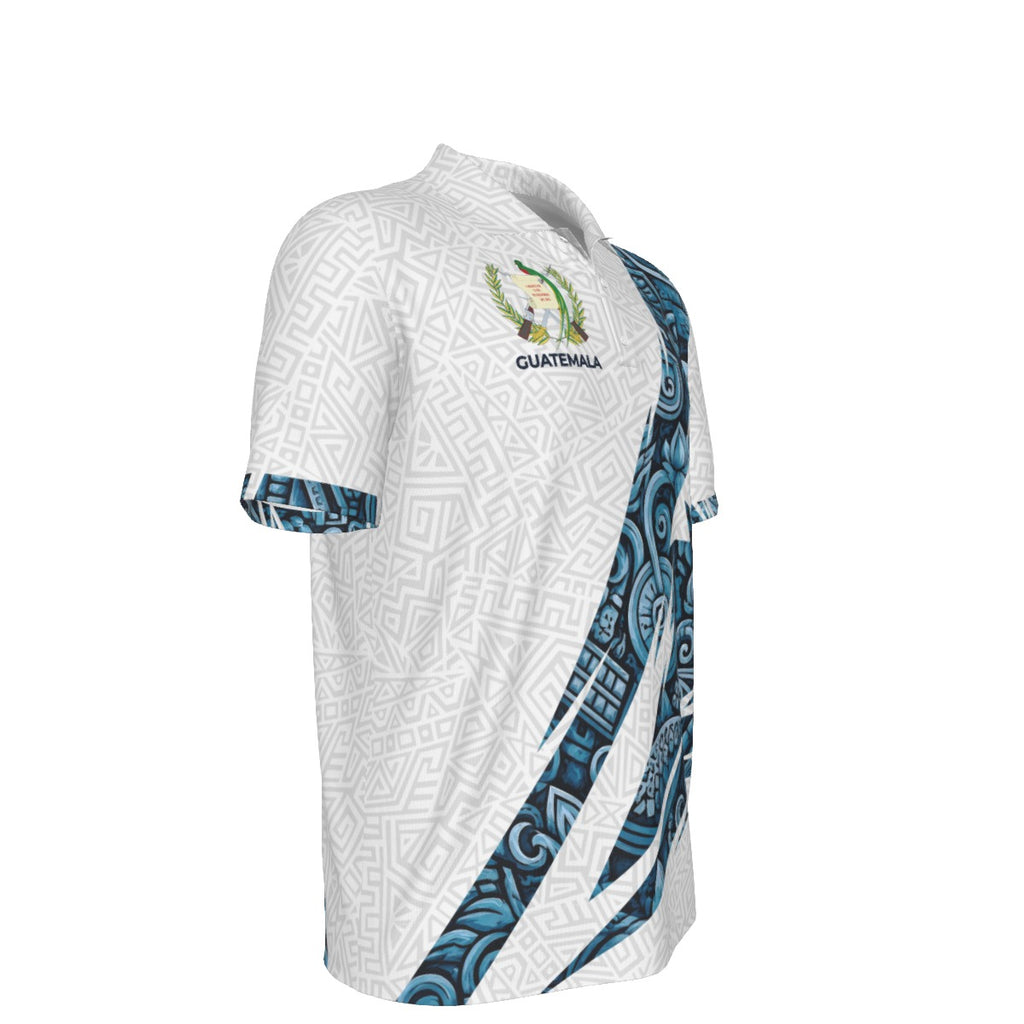 Camisa Tipo Polo de Guatemala Deportiva Premium con Diseño de Patrón Maya Cultural