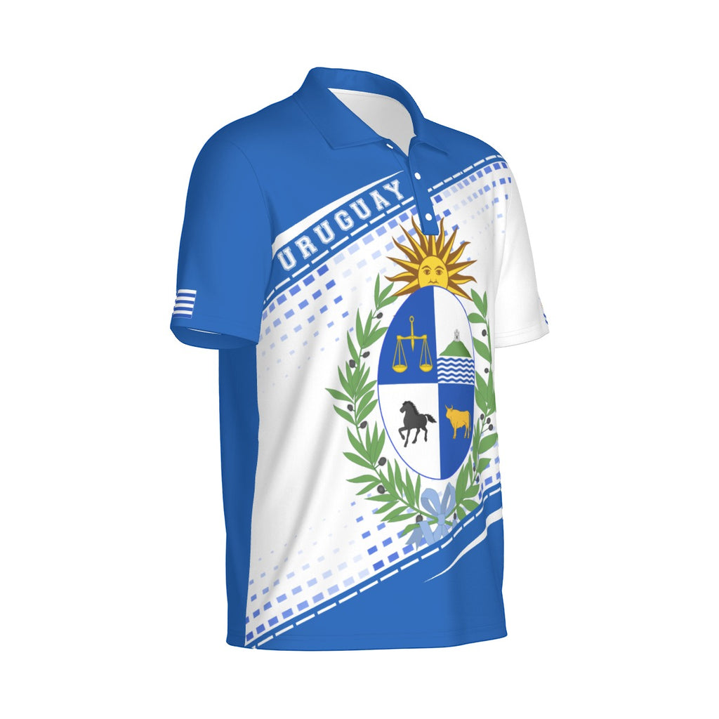 Polo Uruguay Premium para Hombre – Diseño Bandera y Escudo Nacional