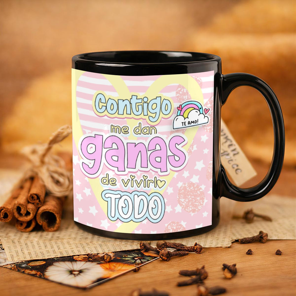 Tumbler -TazaContigo Me Dan Ganas de Vivirlo Todo – Colección San Valentin
