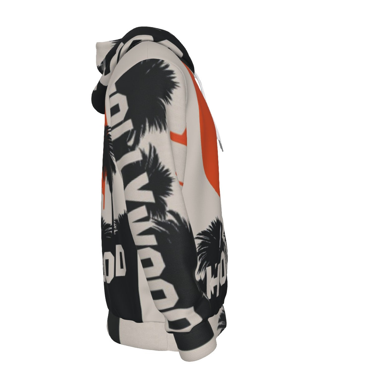 Sudadera Hollywood con palmeras, sol retro y skyline estilo California