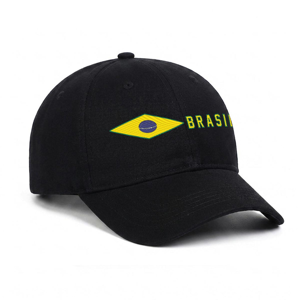 Gorra de Brasil Bordada Premium Estilo Casual Ajustable de Algodón