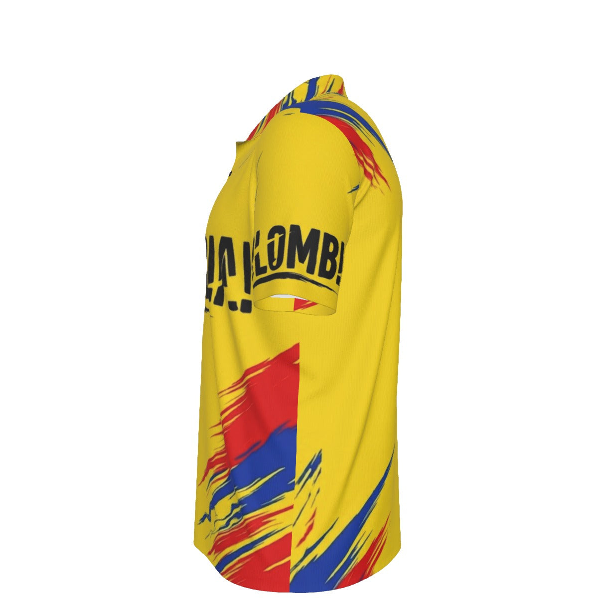 Camisa Tipo Polo de Colombia Deportiva Premium con Diseño de Pinceladas Tricolor
