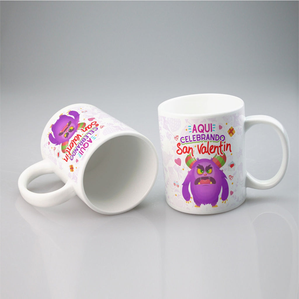 Mug et gobelet de la Saint-Valentin « Ici, on fête la Saint-Valentin » – Édition amusante