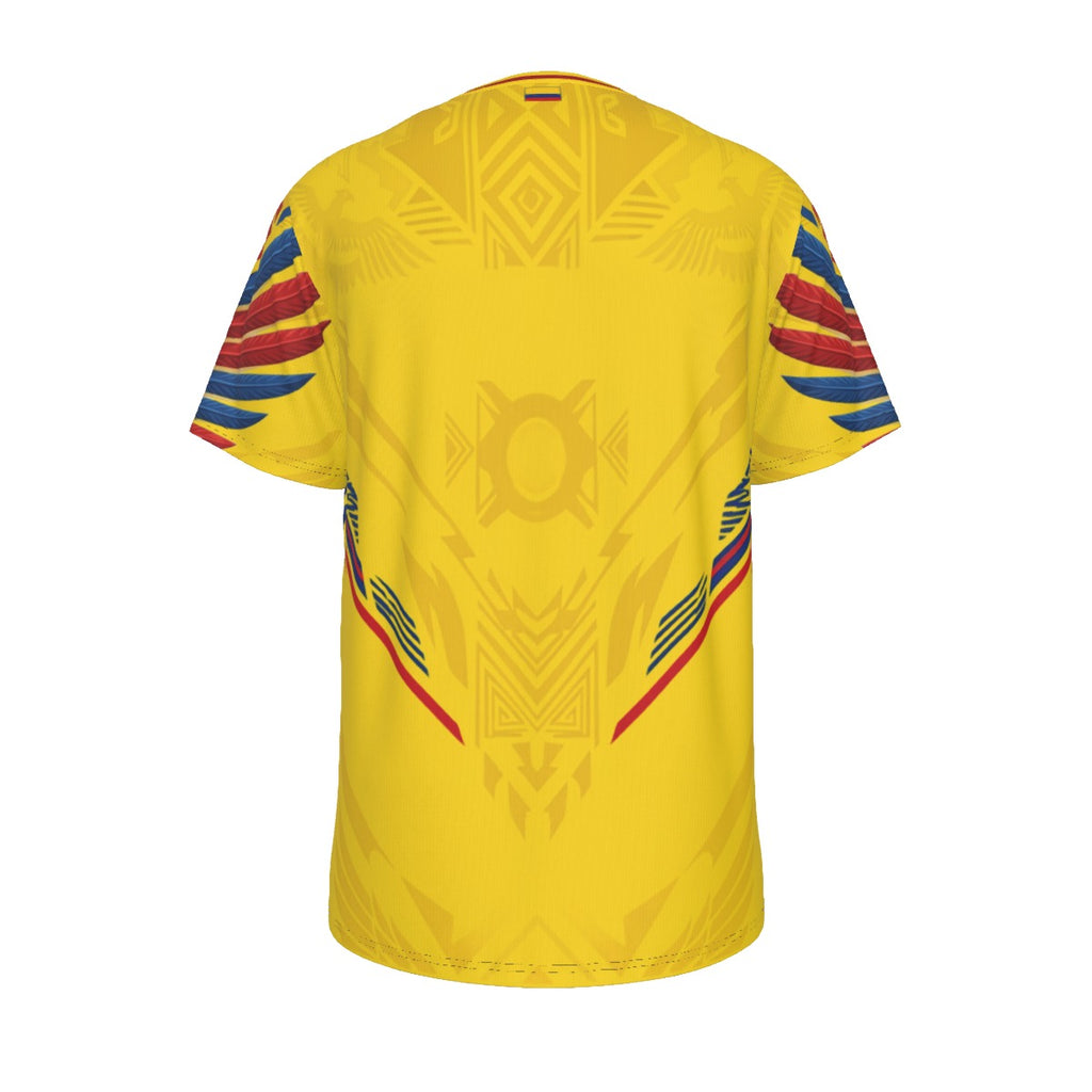 Camiseta Colombia Premium con Diseño de Cóndor Tricolor y Arte Precolombino