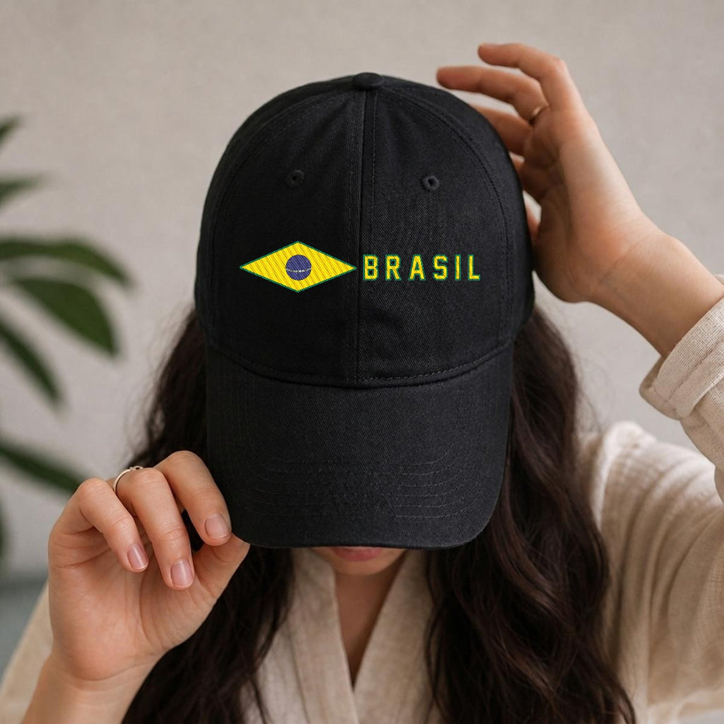 Gorra de Brasil Bordada Premium Estilo Casual Ajustable de Algodón