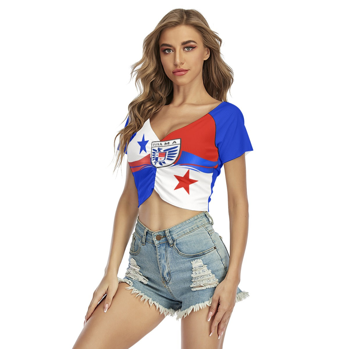 Top Cropped Sexy Panamá para Mujer con Escote en V