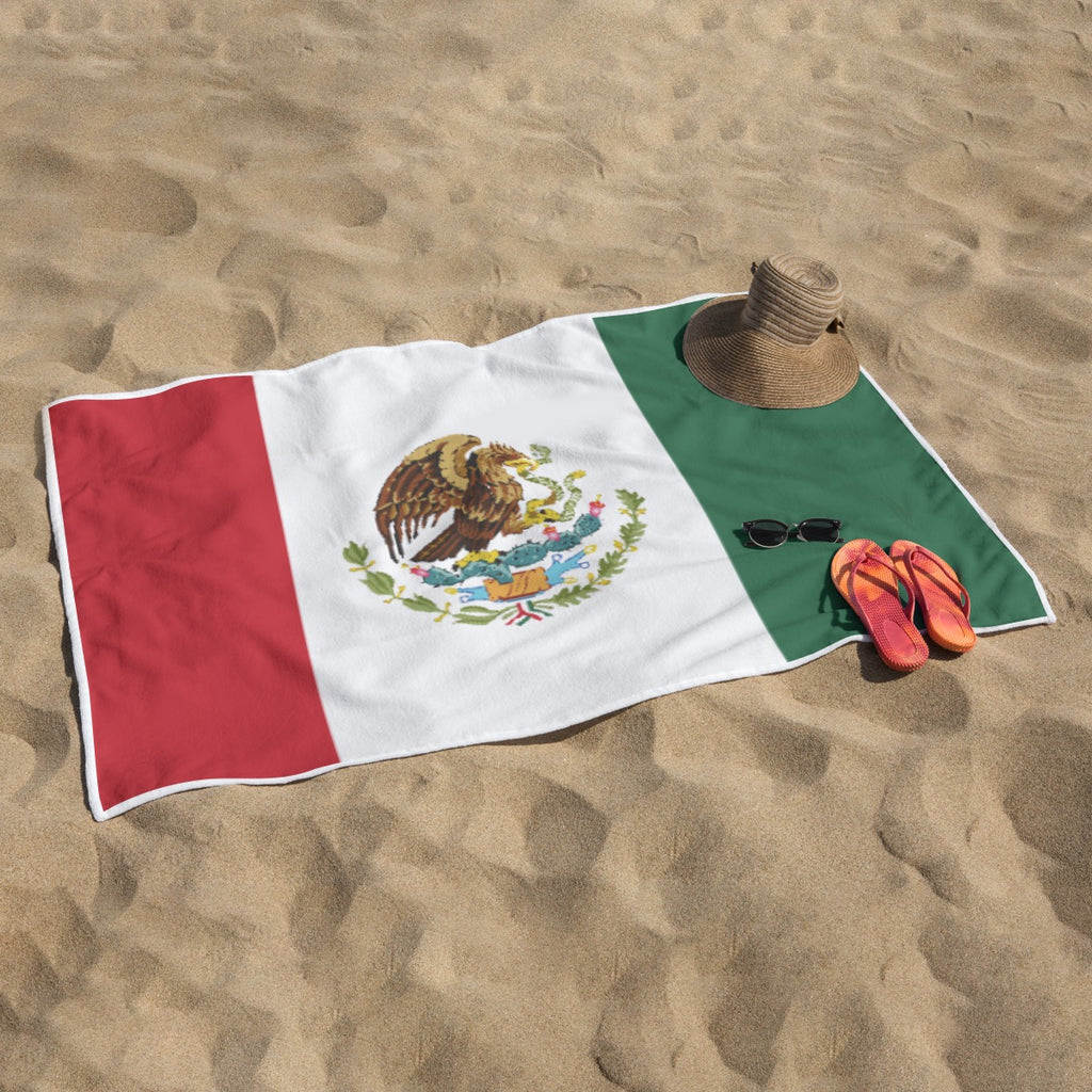 Toalla de Playa México Poliéster Diseño Bandera Mexicana