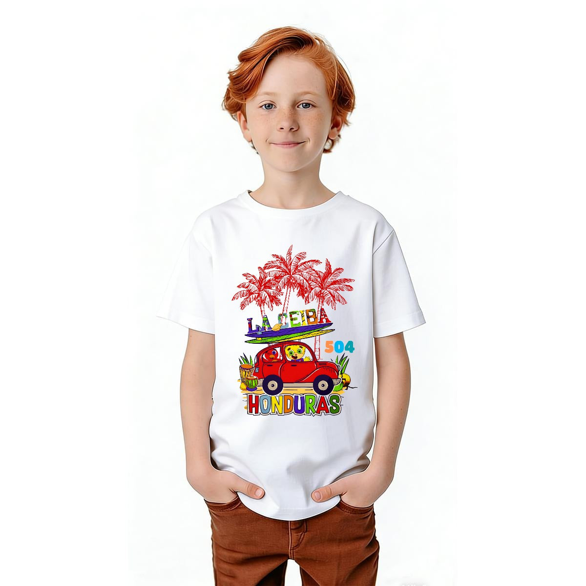 Camiseta Infantil La Ceiba Honduras 504 – Playera Kids Tropical Gildan 5000B