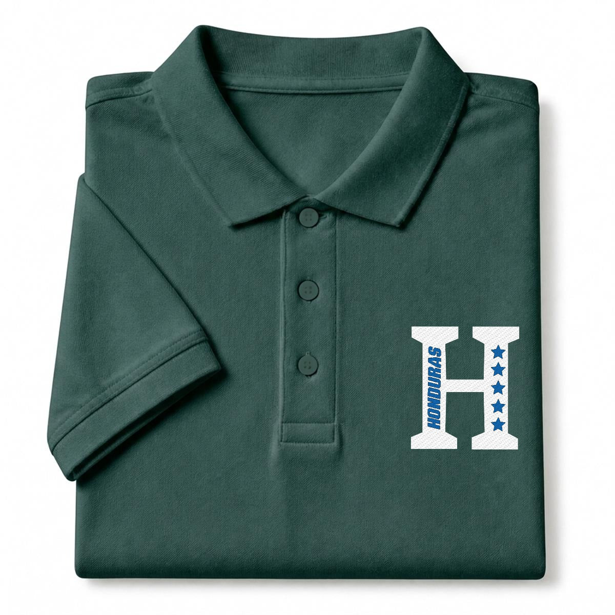 Camisa Tipo Polo de Honduras Bordado H de Cinco Estrellas