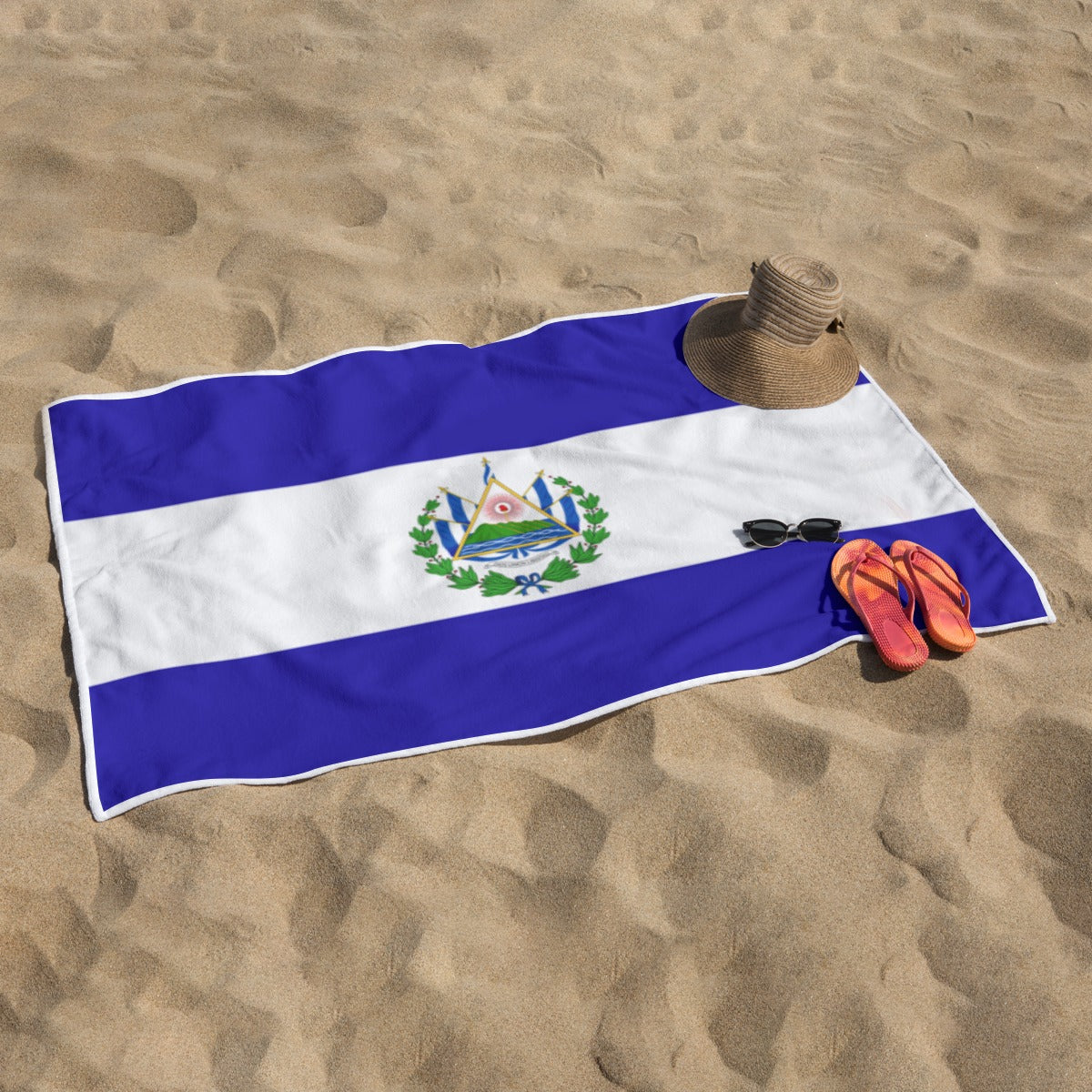 Toalla de Playa El Salvador Poliéster Diseño Bandera Salvadoreña