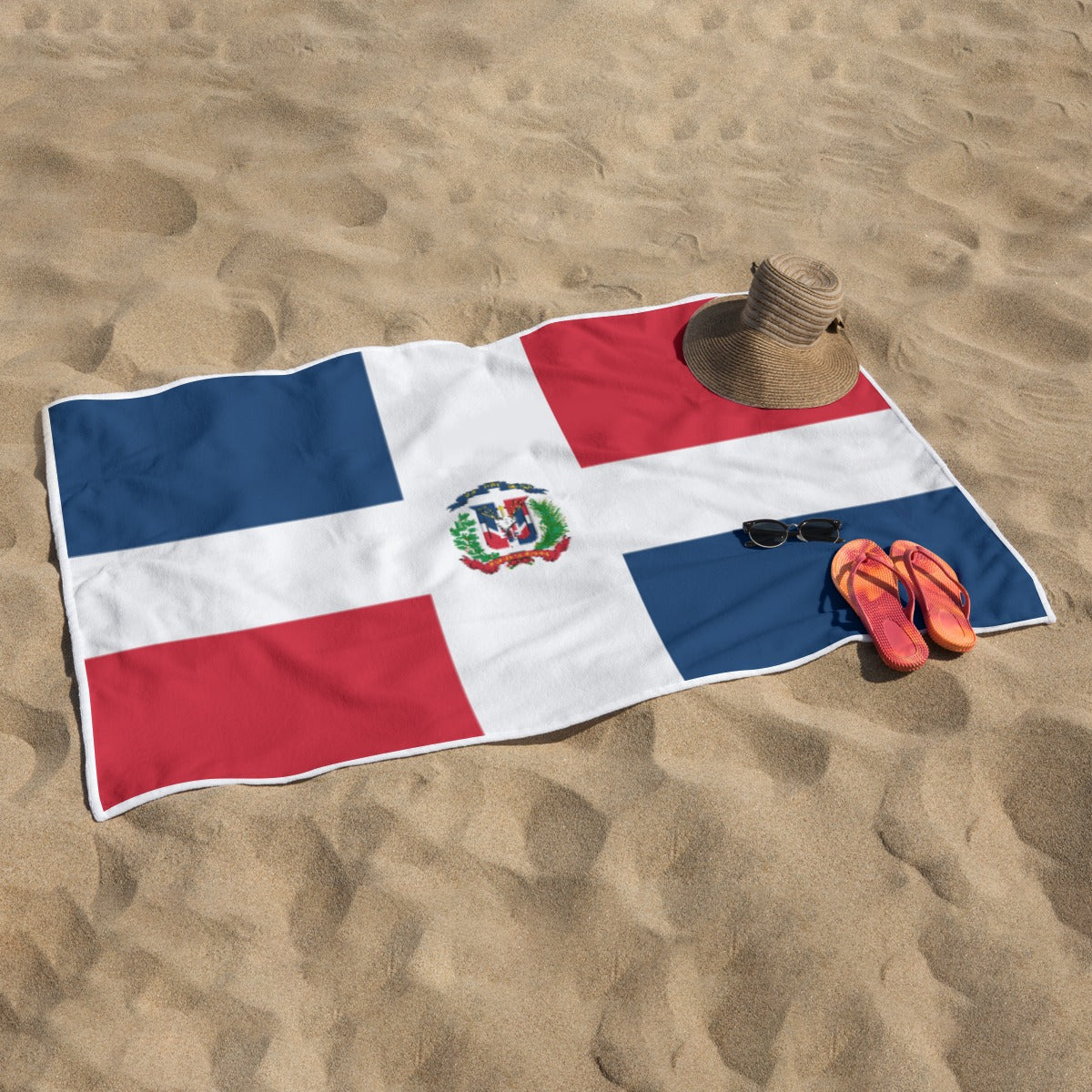 Toalla de Playa República Dominicana Poliéster Diseño Bandera Dominicana
