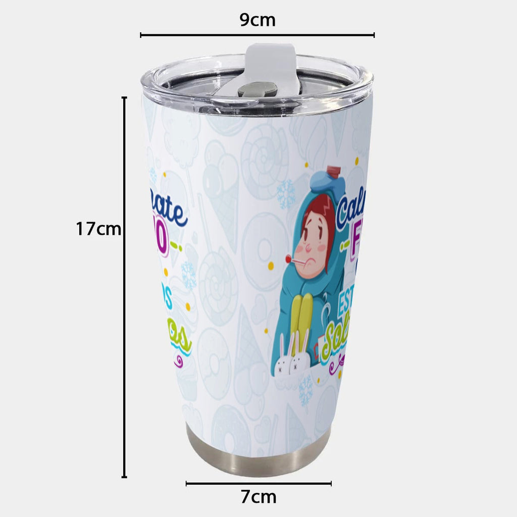 Taza y Tumbler Divertido  Cálmate Frío que Estamos Solteros San Valentin