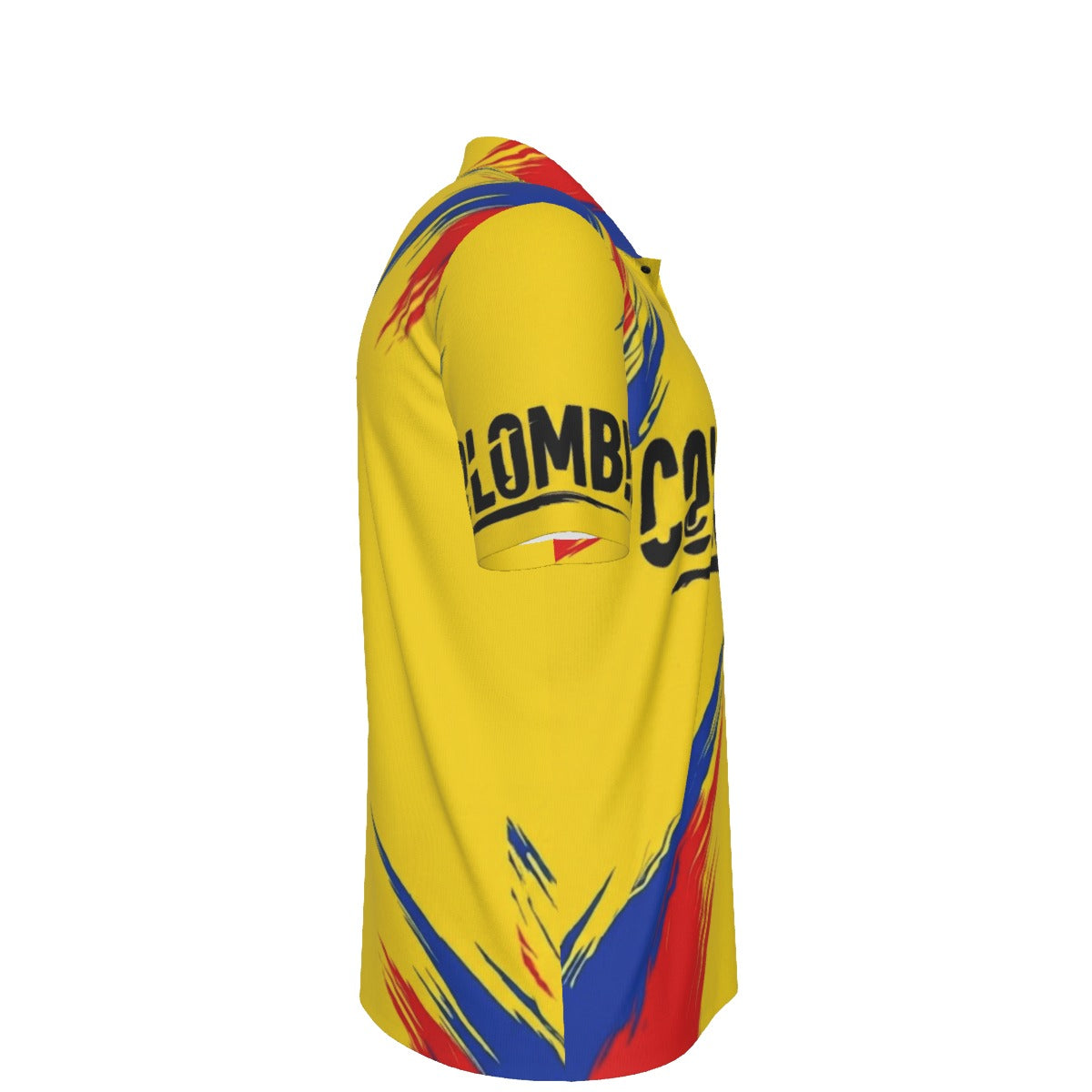 Camisa Tipo Polo de Colombia Deportiva Premium con Diseño de Pinceladas Tricolor