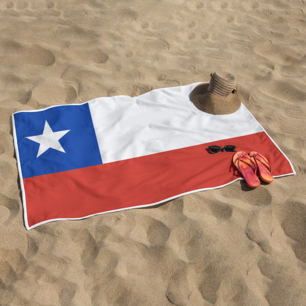 Toalla de Playa Chile Poliéster Diseño Bandera Chilena