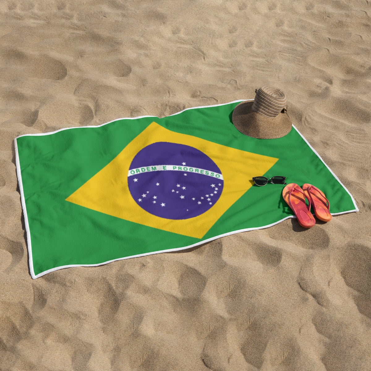 Toalla de Playa Brasil Poliéster Diseño Bandera