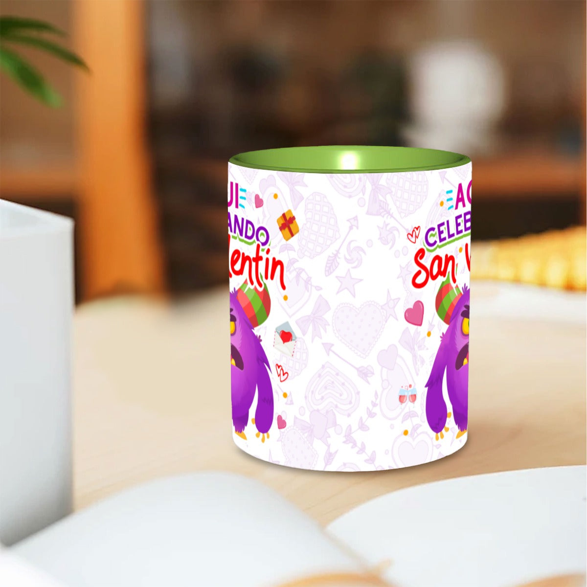 Taza y Tumbler San Valentin “Aquí Celebrando San Valentín”  Edición Divertida