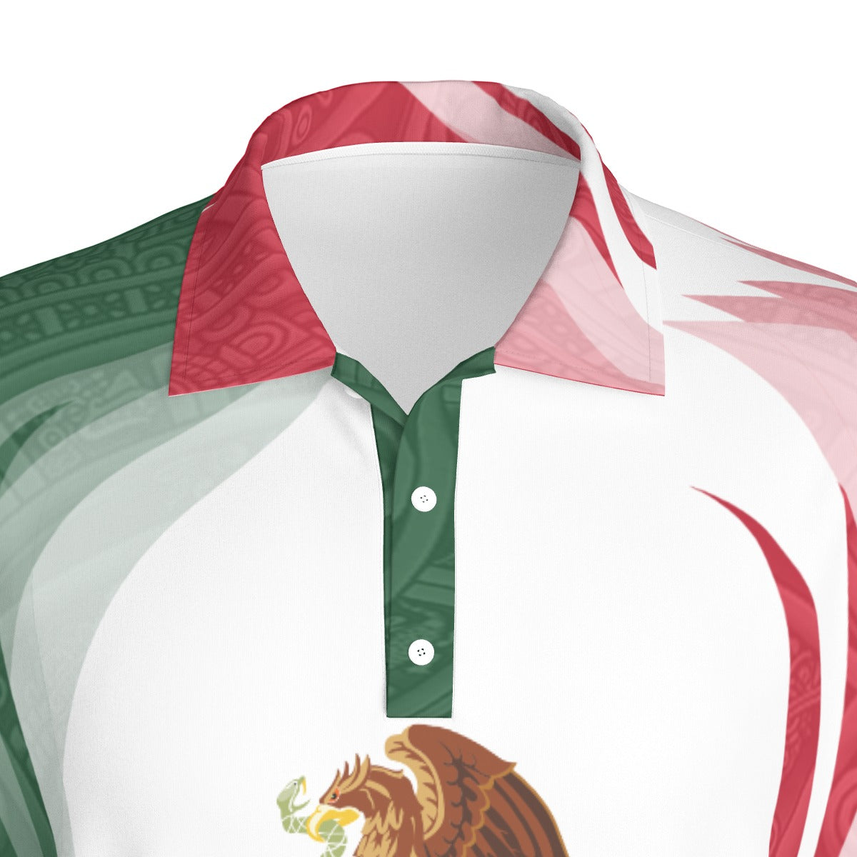 Camisa Polo México Escudo Nacional Tricolor Elegante Hombre