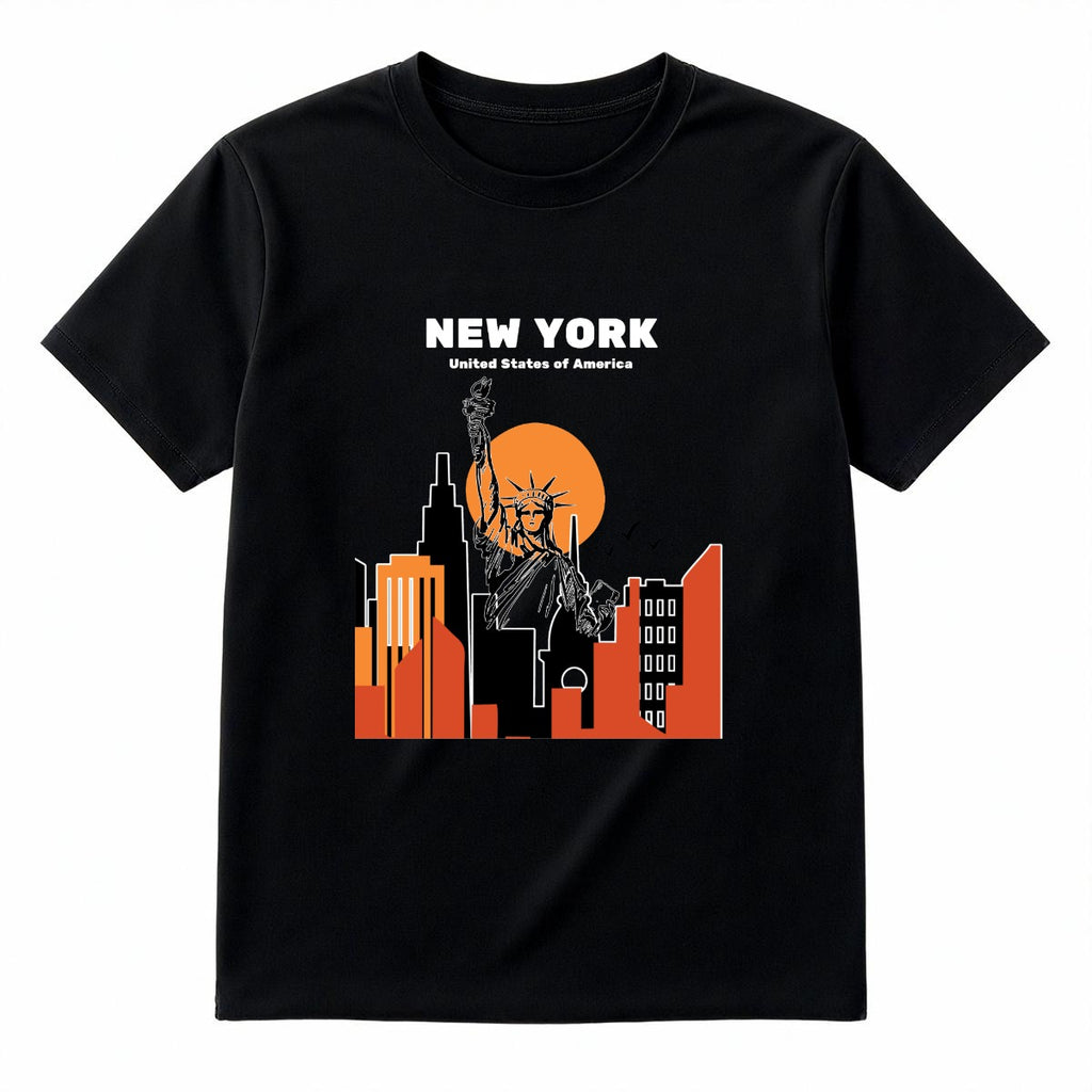 Camiseta Unisex New York Estatua de la Libertad Skyline Ilustración