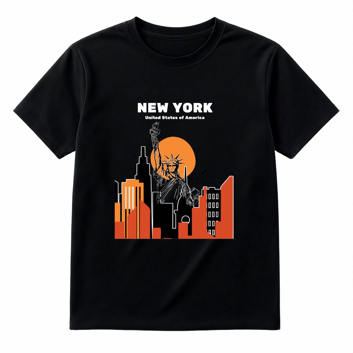 Camiseta Unisex New York Estatua de la Libertad Skyline Ilustración