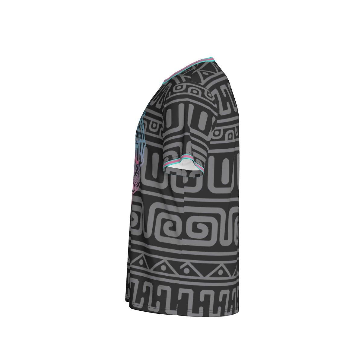 Camiseta México Arte Prehispánico Geométrico Negra Unisex