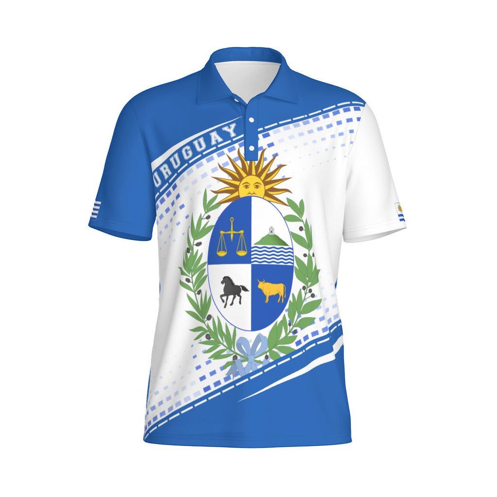 Polo Uruguay Premium para Hombre – Diseño Bandera y Escudo Nacional
