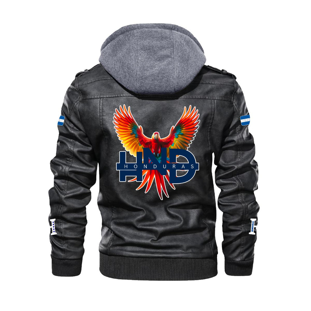 Chaqueta Tipo Cuero Honduras con Capucha Removible – Estilo Casual y Deportivo