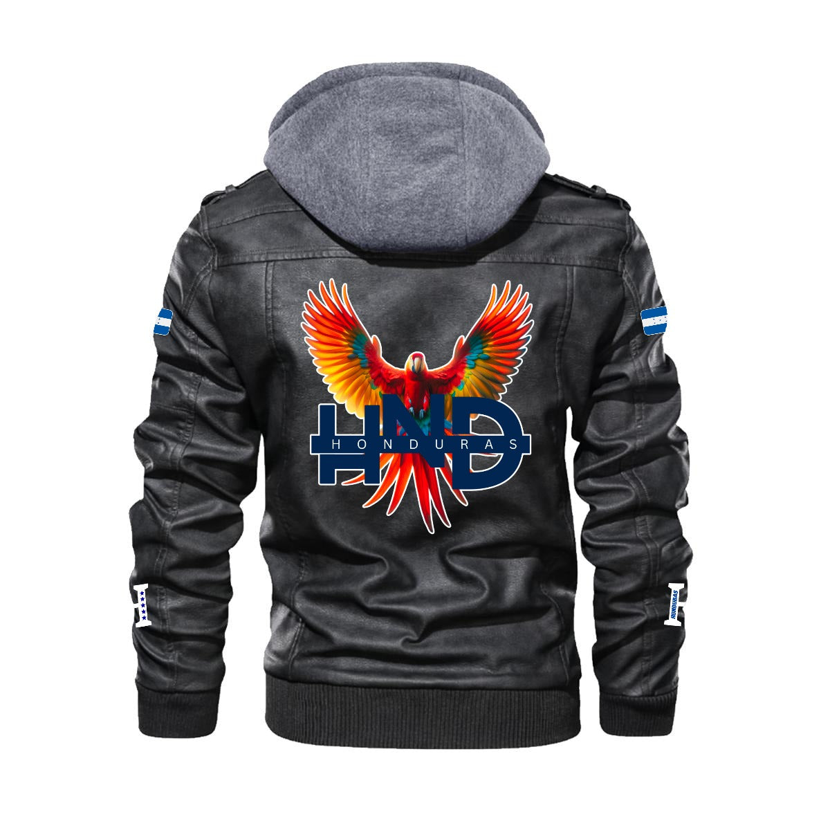 Chaqueta Tipo Cuero Honduras con Capucha Removible – Estilo Casual y Deportivo