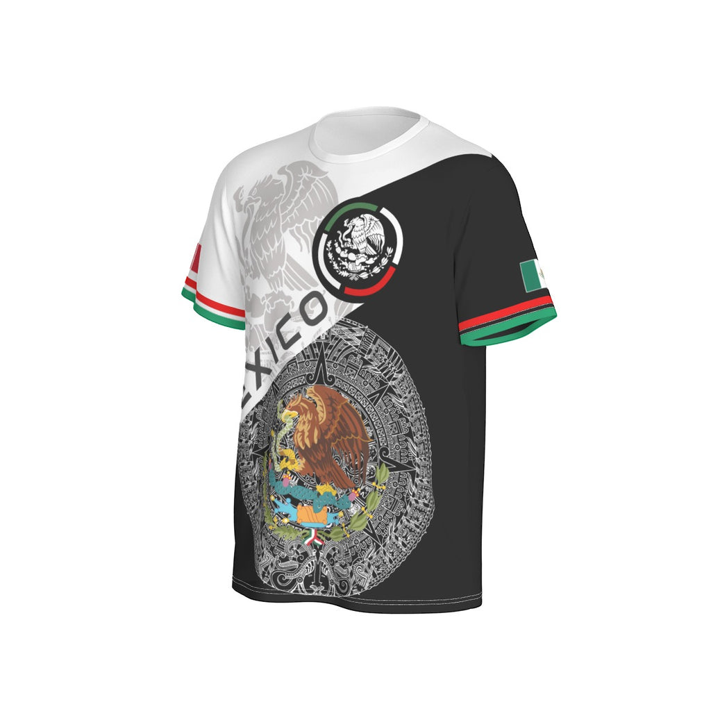 Camiseta México Escudo Nacional y Arte Prehispánico Unisex