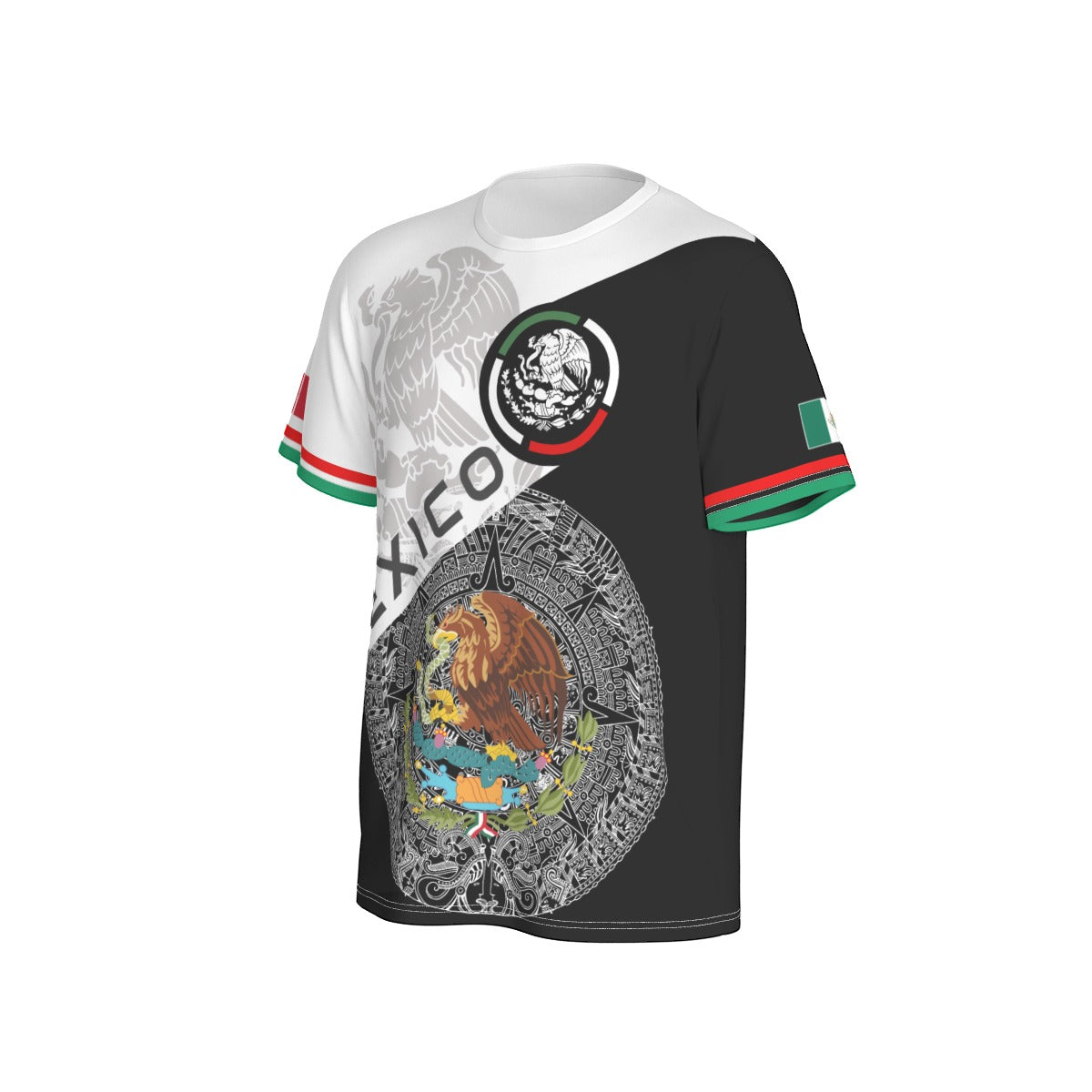 Camiseta México Escudo Nacional y Arte Prehispánico Unisex