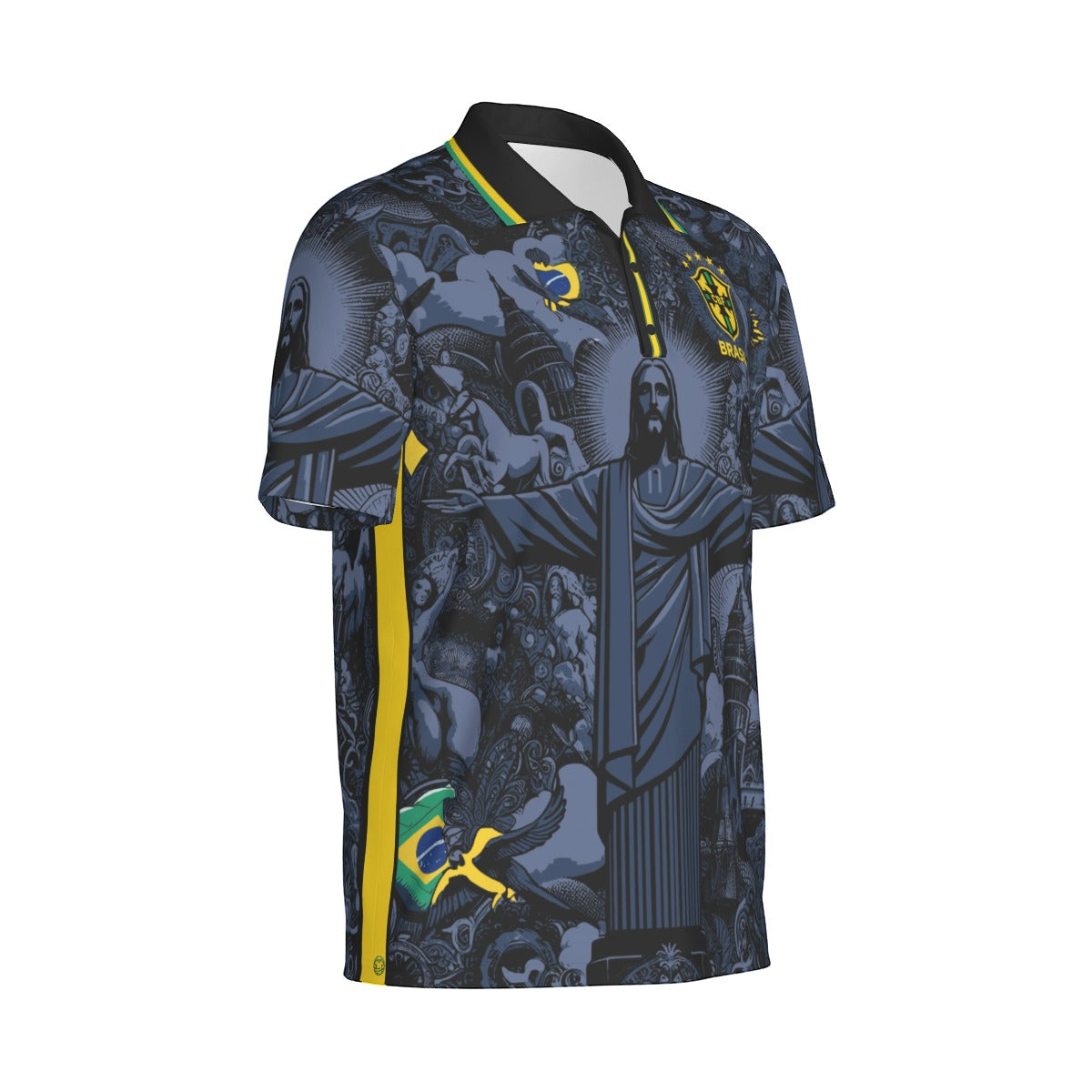 Camiseta Tipo Polo Brasil Streetwear – Cristo Redentor Urbano (Hombre)