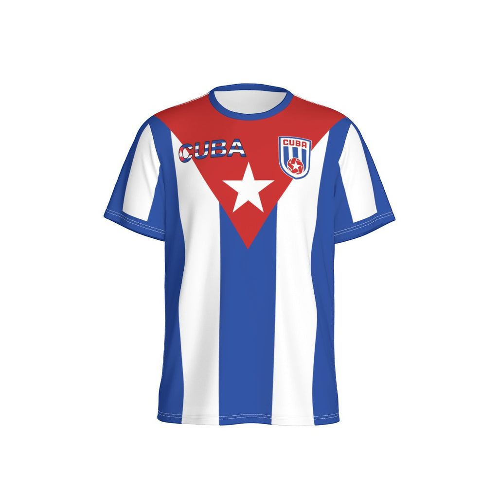 Camiseta Deportiva Cuba Bandera Azul y Blanca