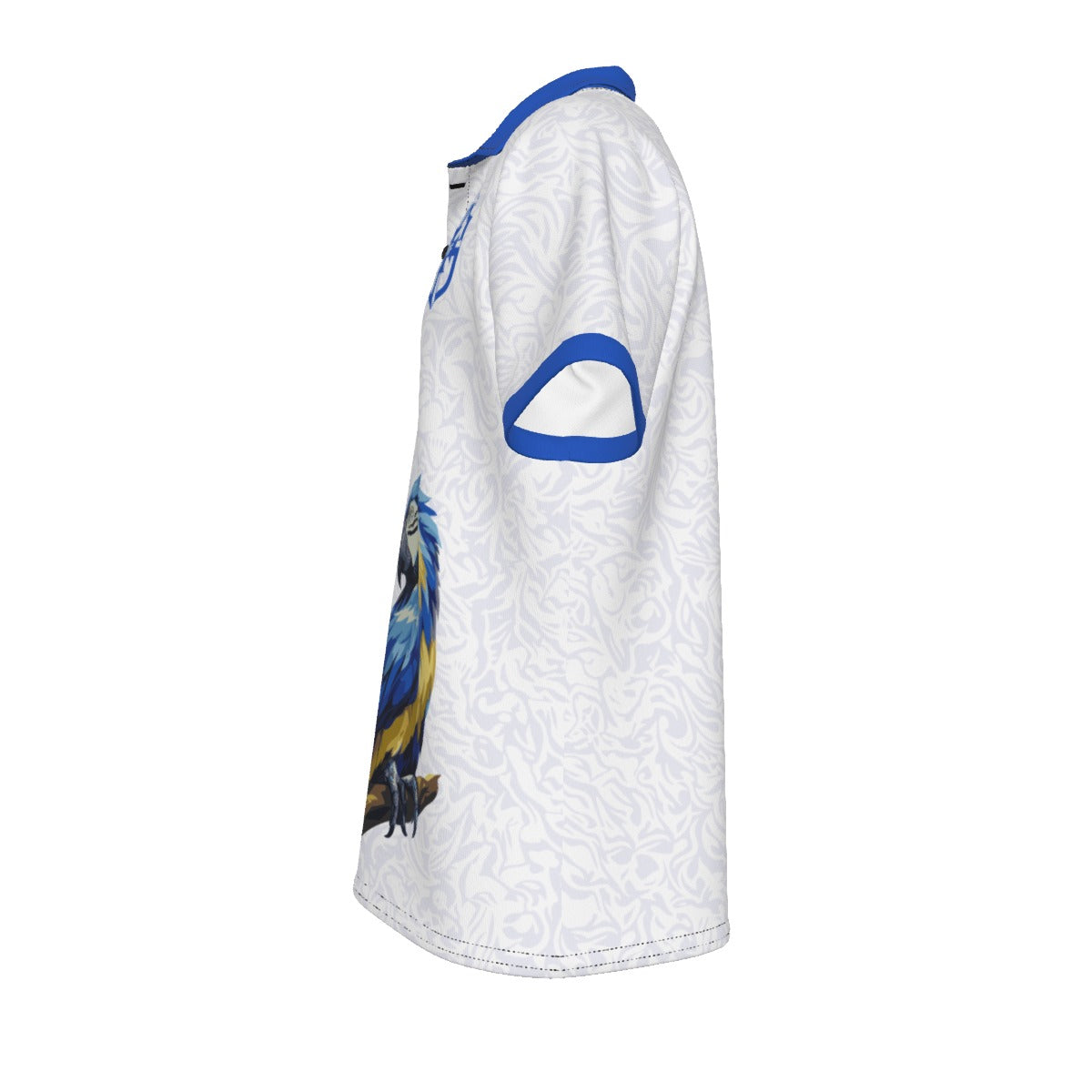 Polo Brasil guacamaya tropical | Camisa blanca elegante con diseño exótico y estilo brasileño