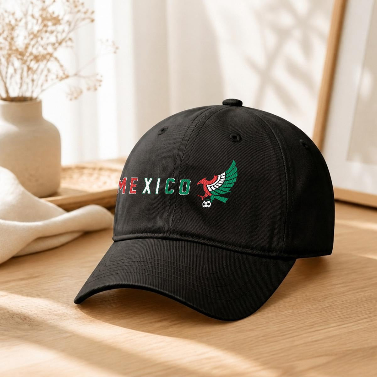 Gorra de México Bordada Premium Estilo Casual Ajustable de Algodón