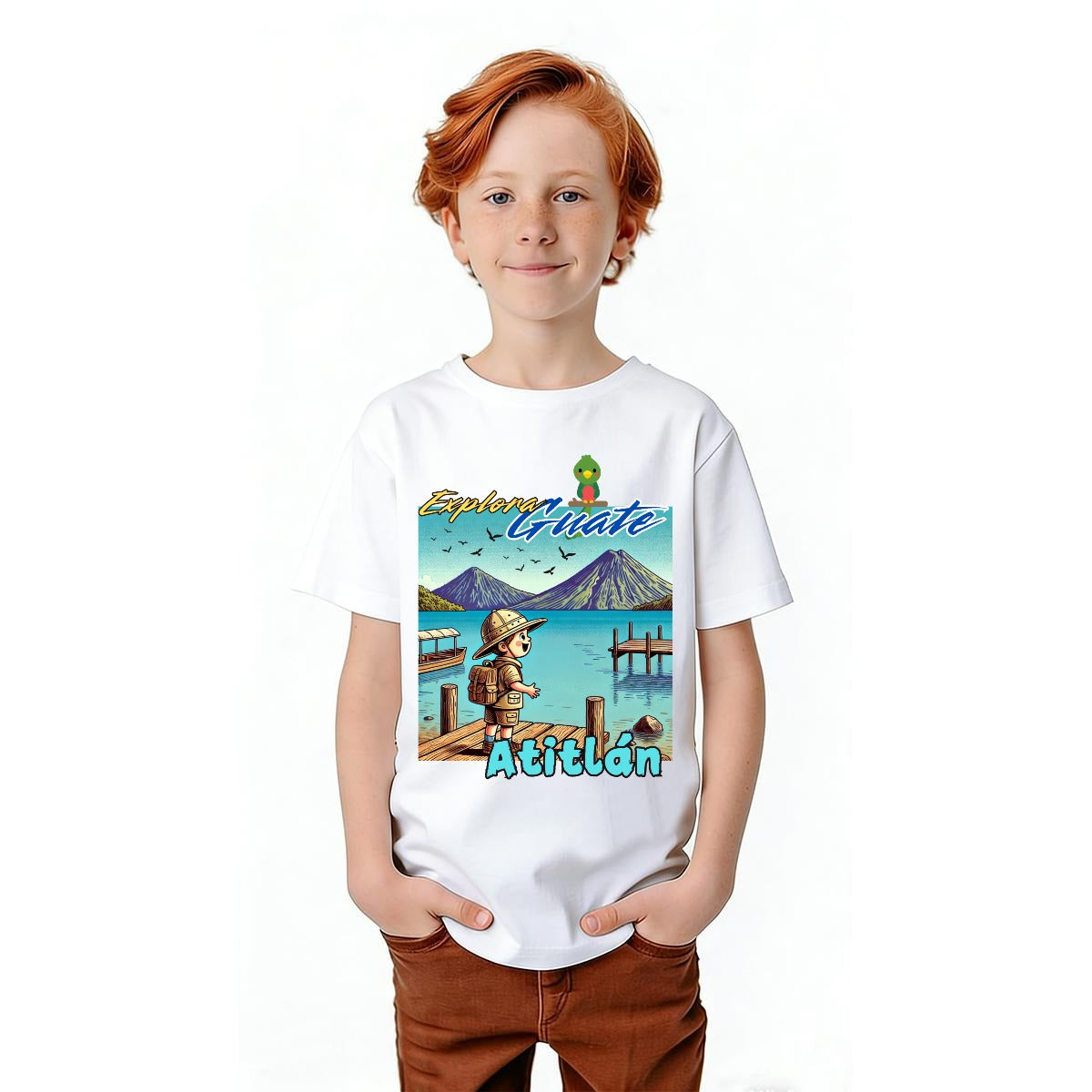 Camiseta Juvenil Explora Guatemala Atitlán Diseño Infantil