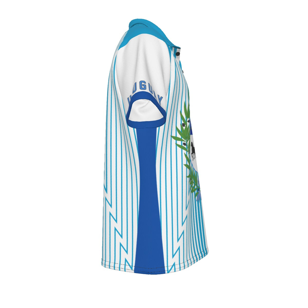 Polo Uruguay con escudo nacional | Camisa deportiva elegante celeste para hombre