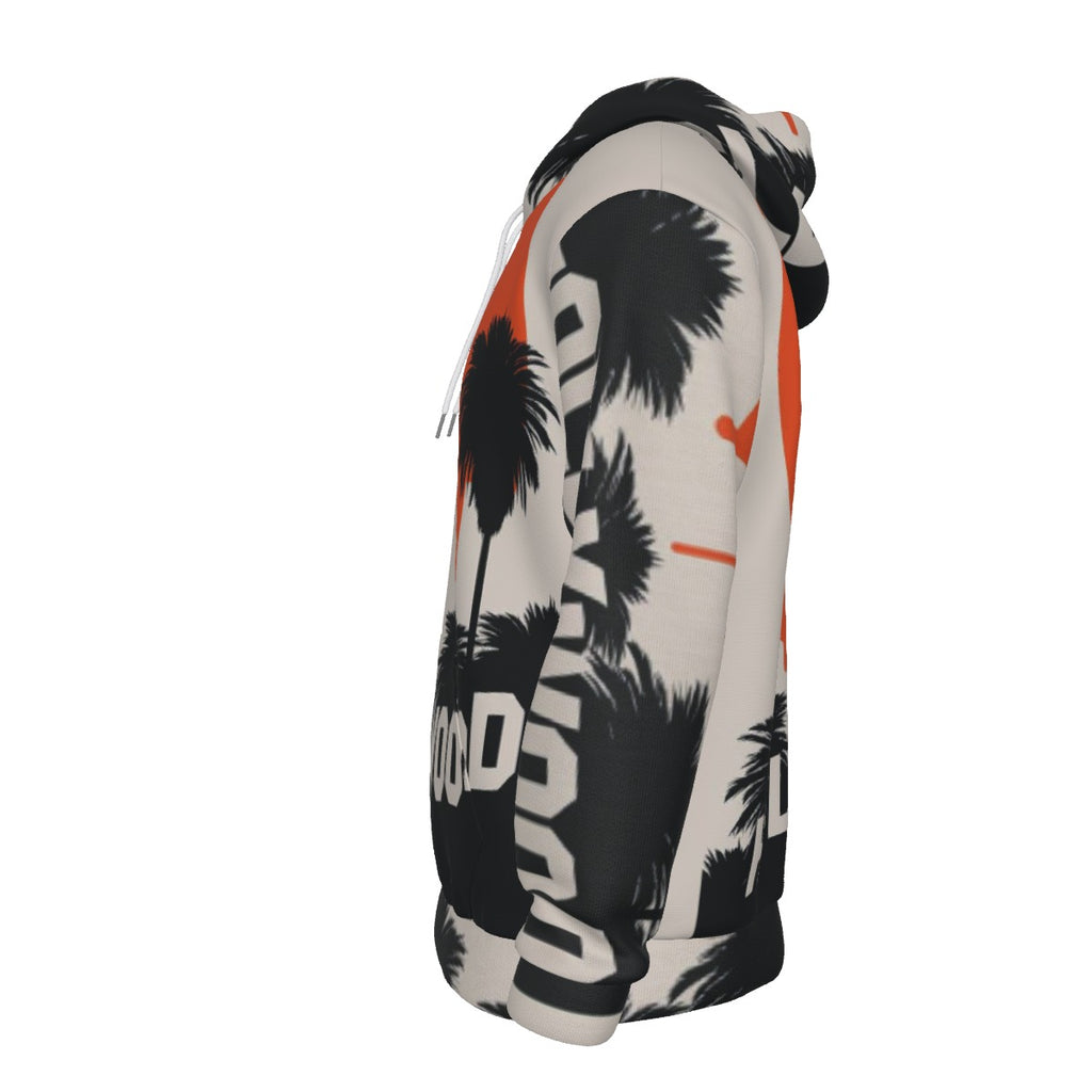 Sudadera Hollywood con palmeras, sol retro y skyline estilo California