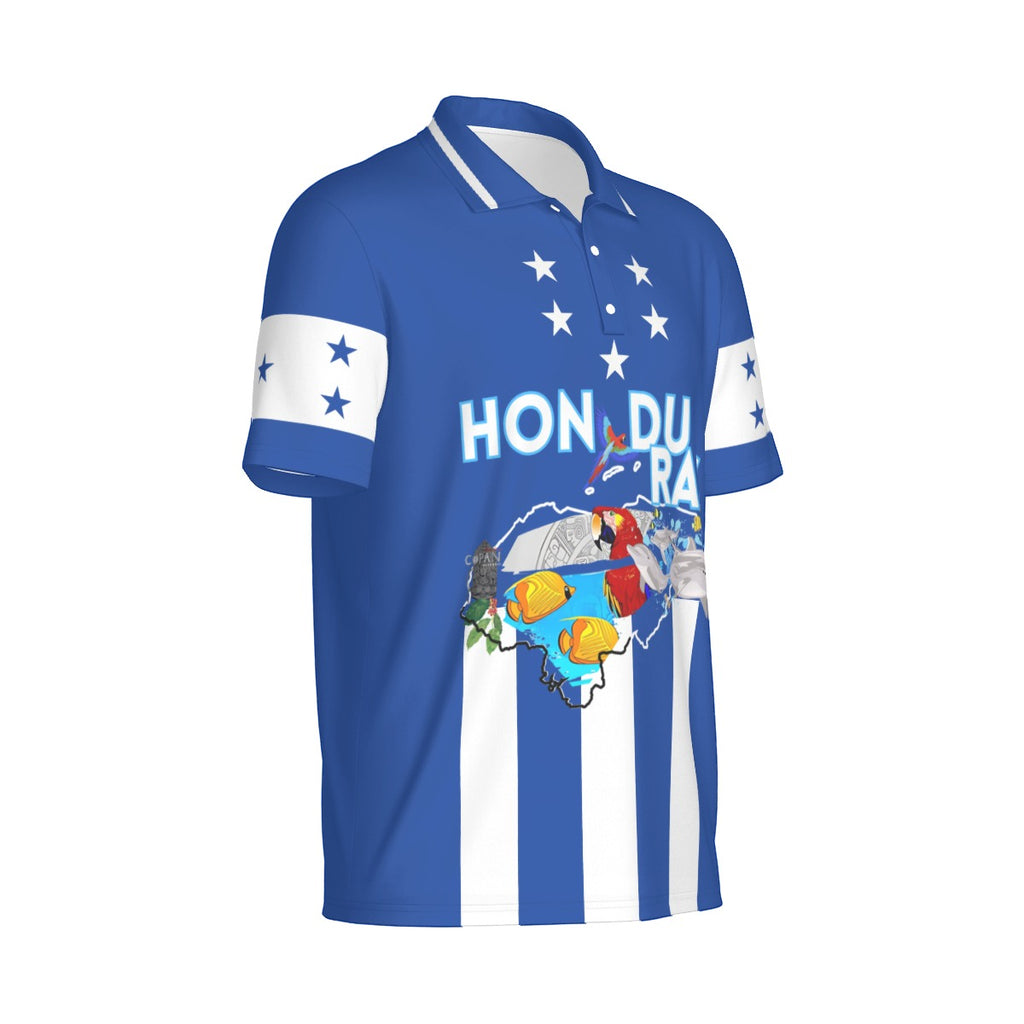 Camisa Polo Honduras Mapa Cultural 5 Estrellas Hombre