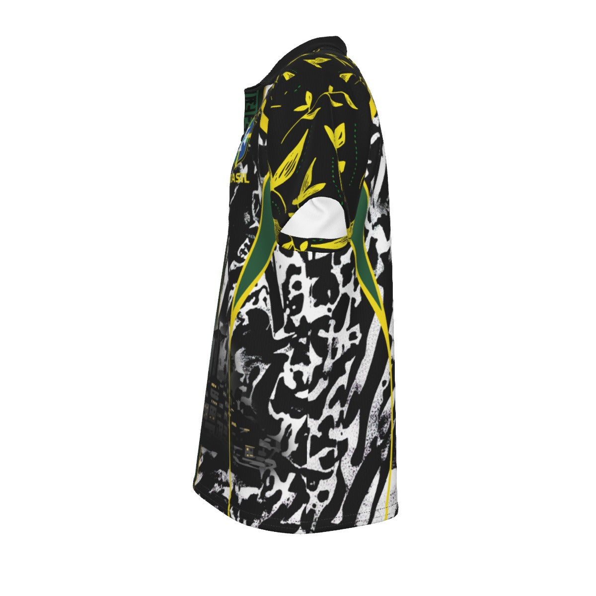 Polo Brasil negro moderno con detalles verde y amarillo | Camisa deportiva elegante estilo urbano