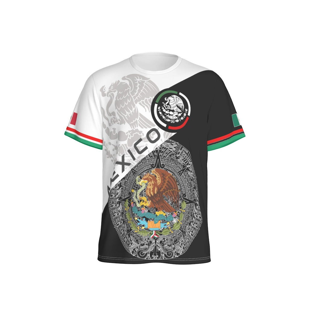 Camiseta México Escudo Nacional y Arte Prehispánico Unisex