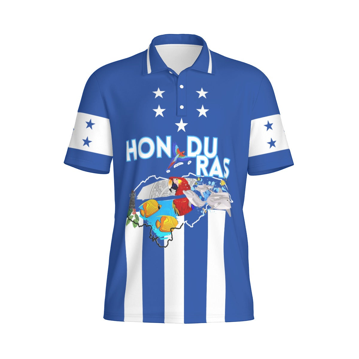 Camisa Polo Honduras Mapa Cultural 5 Estrellas Hombre