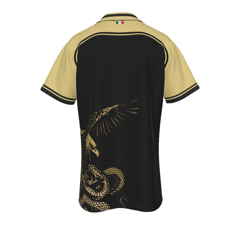 Título Polo México águila y serpiente dorado | Camisa elegante negra mexico