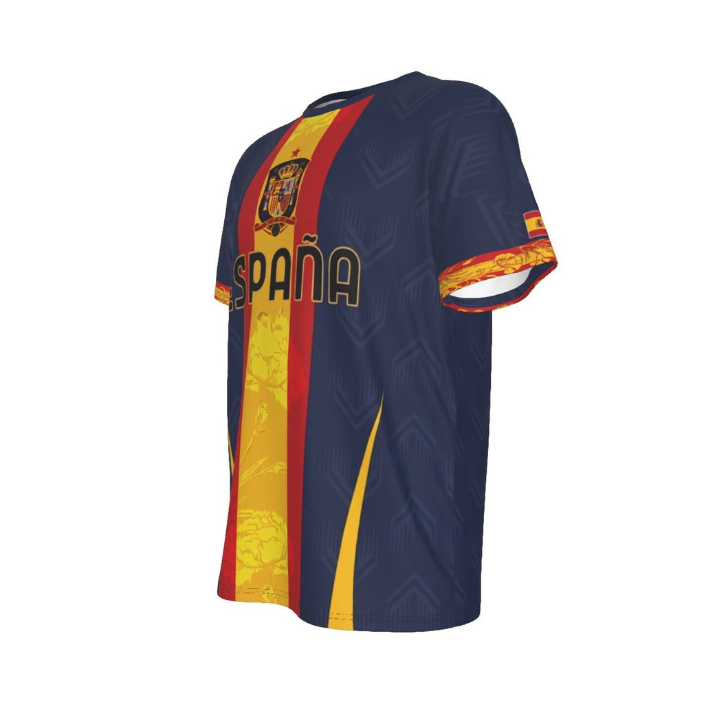 Camiseta España Premium con Diseño de Claveles y Escudo Real