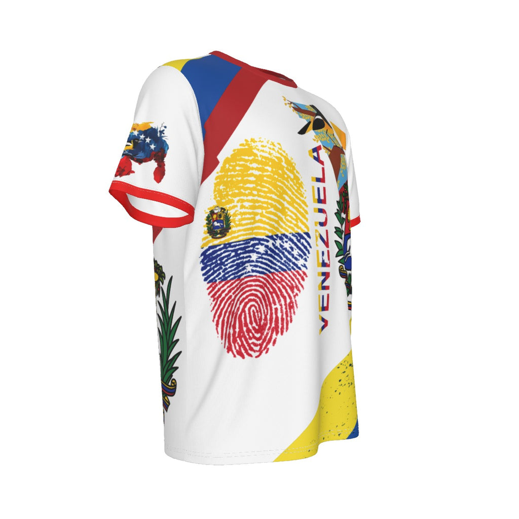 Camiseta Venezuela Identidad Nacional – Huella, Escudo y Tricolor Unisex